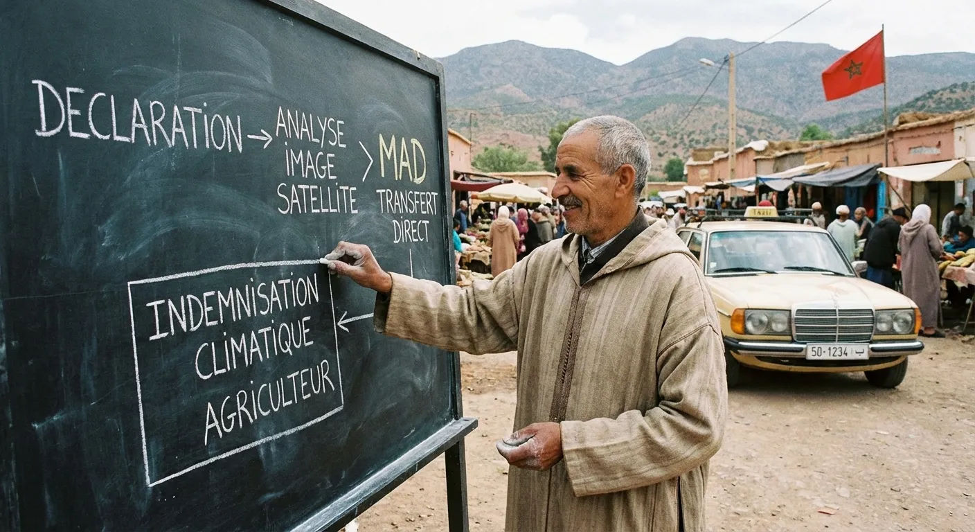 Schéma d'indemnisation indicielle du ciel à la poche en MAD de l'agriculteur.